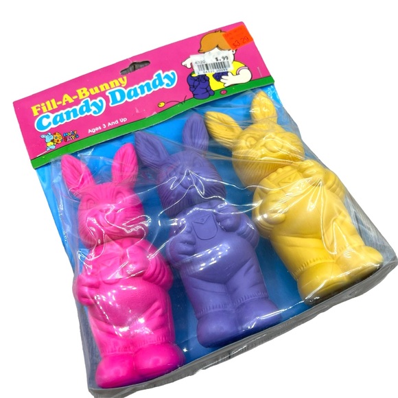 Holiday Vintage Nos Easter Bunny Blow Mold Candy Containers Bright Colors 6 Inches Poshmark